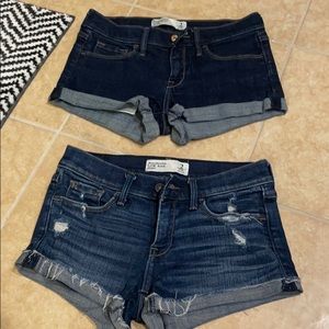 Two pair great condition A&f stretchy jean short